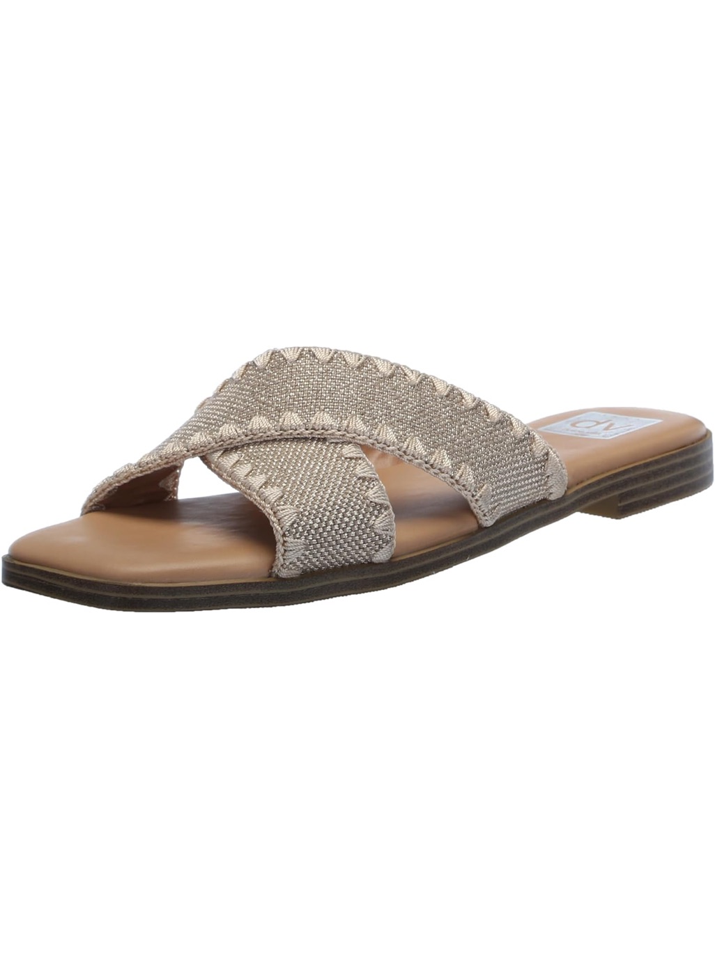 Dolce Vita Miguel Sz. 7.5 Beige Woven Cross-Strap Slide Sandal - Women-New